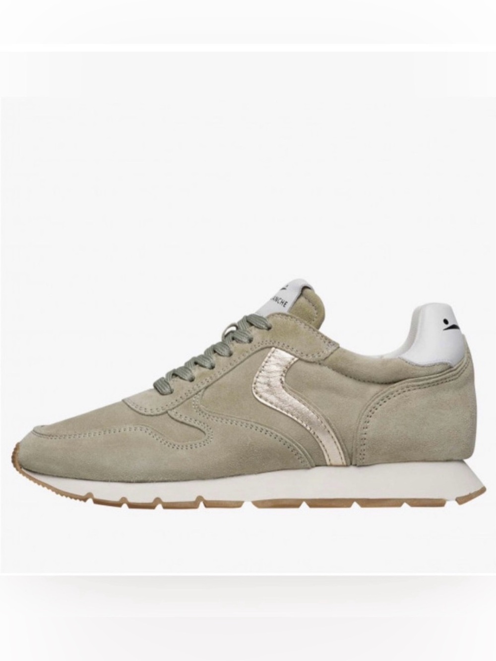 NWT VOILE BLANCHE JULIA Leather And Suede Sneakers in Light Green